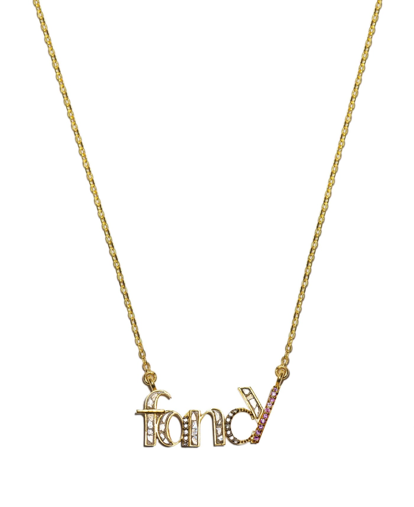 fancy word pendant necklace