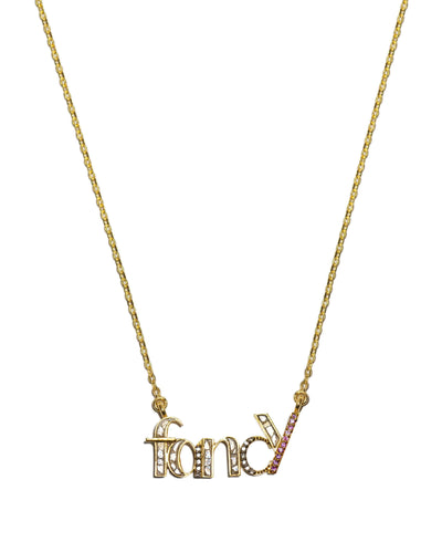 fancy word pendant necklace