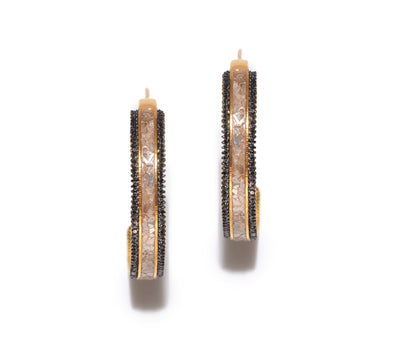 gold diamond hoop earrings