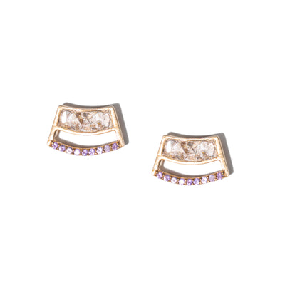 Senzill Gold Vermeil Stud Earrings