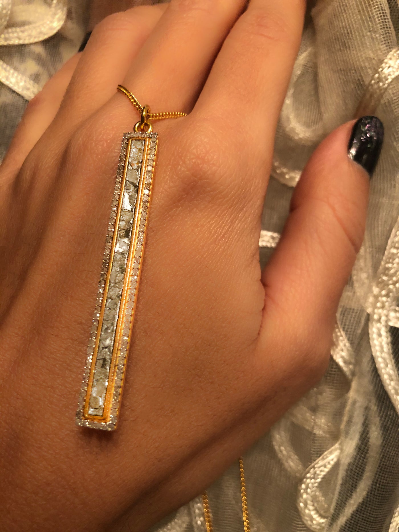 Miladi Pave Diamond Gold Vermeil Pendant Necklace