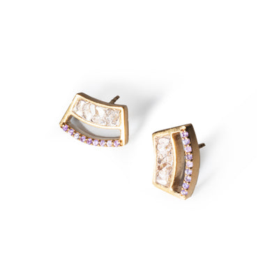 Senzill Gold Vermeil Stud Earrings