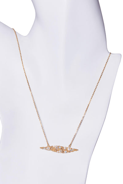 Black onyx Moonstone Labradorite Rose cut diamond Silver resin Pave champagne diamond gold necklace