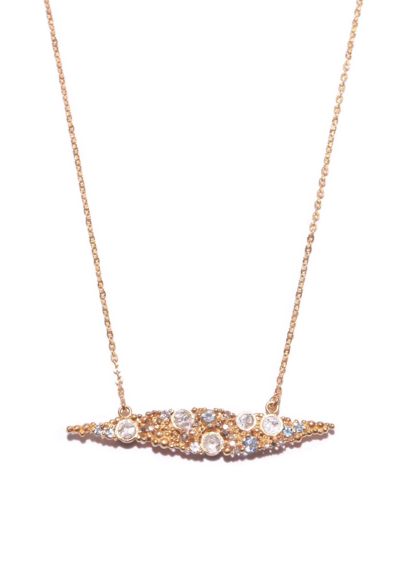 Black onyx Moonstone Labradorite Rose cut diamond Silver resin Pave champagne diamonds gold necklace