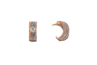 gold diamond cuff hoop earrings