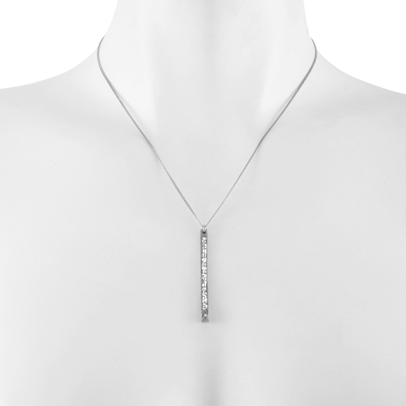 pave black diamond sterling silver necklace