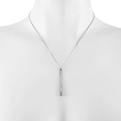 pave black diamond sterling silver necklace