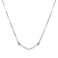 Small V Oxidized Silver Pendant Necklace
